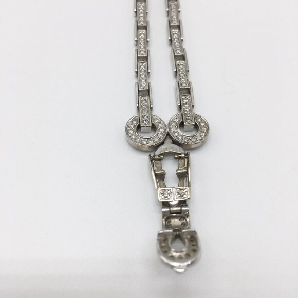 Diamond 14K White Gold Bracelet styled after rare Cartier Agrafe bracelet - Picture 3 of 8